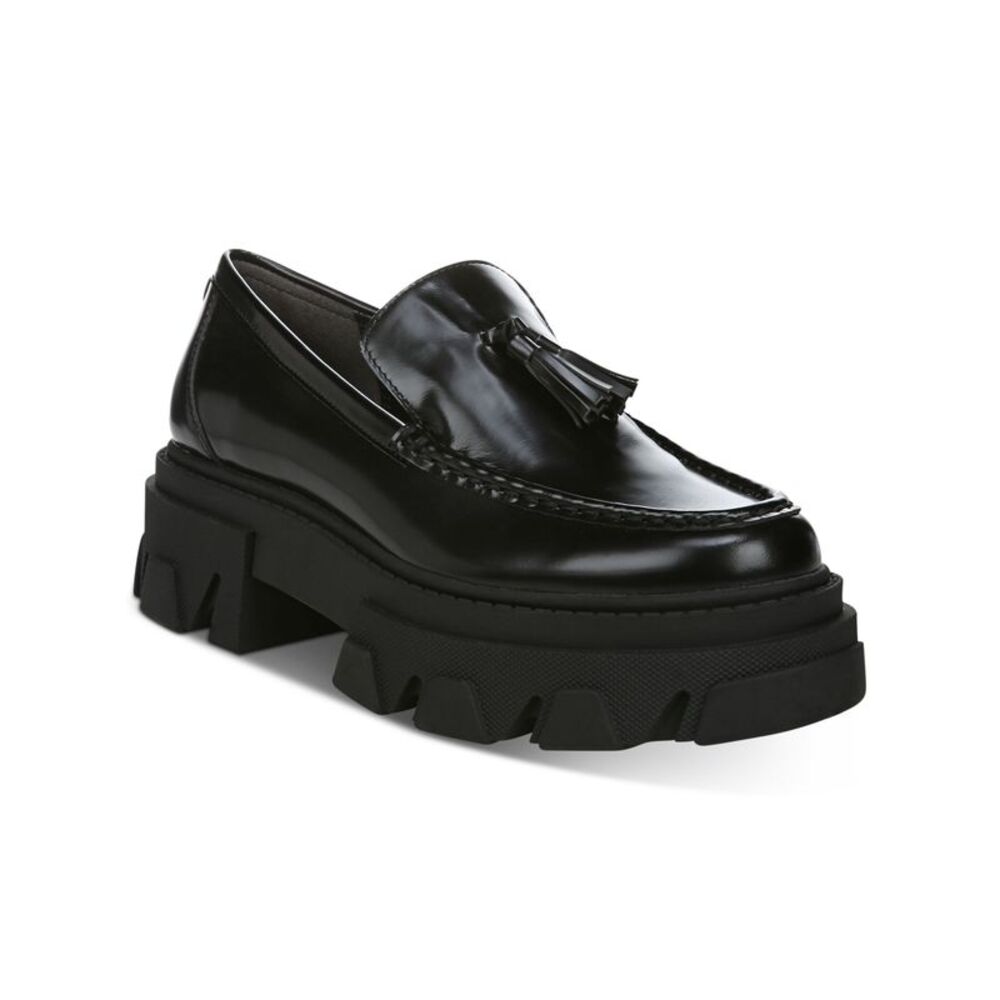 NWT SAM EDELMAN Womens Black Dandrea Slip On Leather Loafers 7 M